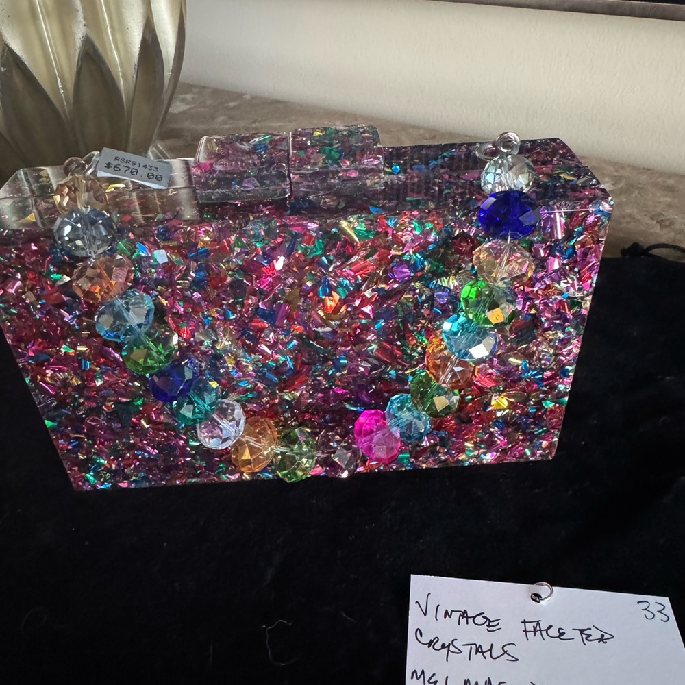 Rock Star in Rome Multicolor Faceted Crystal Clutch - Picture 5 of 5